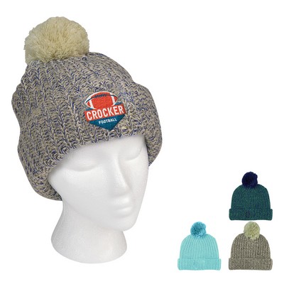 Grace Collection Pom Beanie With Cuff
