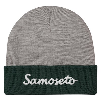 Two-tone Knit Beanie With Cuff